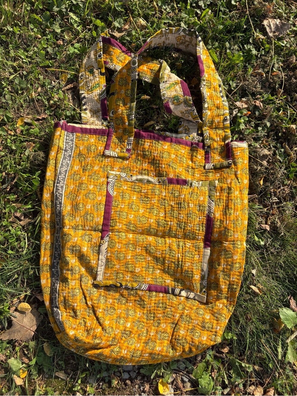 Kantha bag upcycled